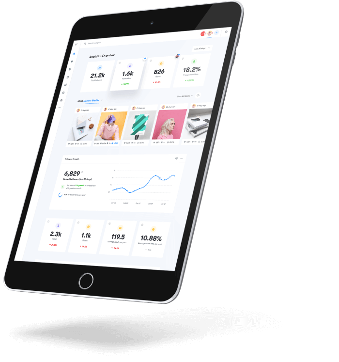 Hybrid mobile app development services – iPad app interface preview